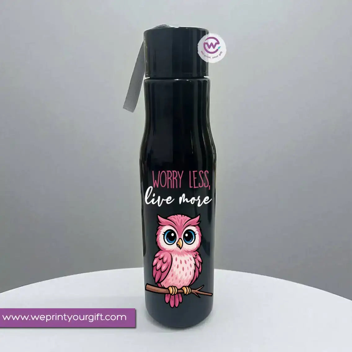 Plastic Bottle with Holder- Owl - WE PRINT