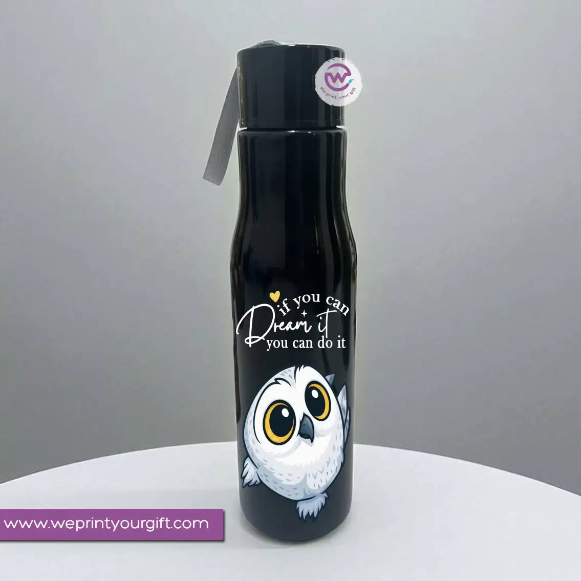 Plastic Bottle with Holder- Owl - WE PRINT