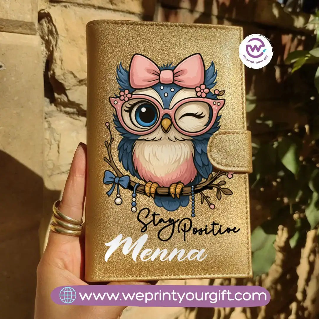 Leather Wallet for Women- Owl- Names - WE PRINT