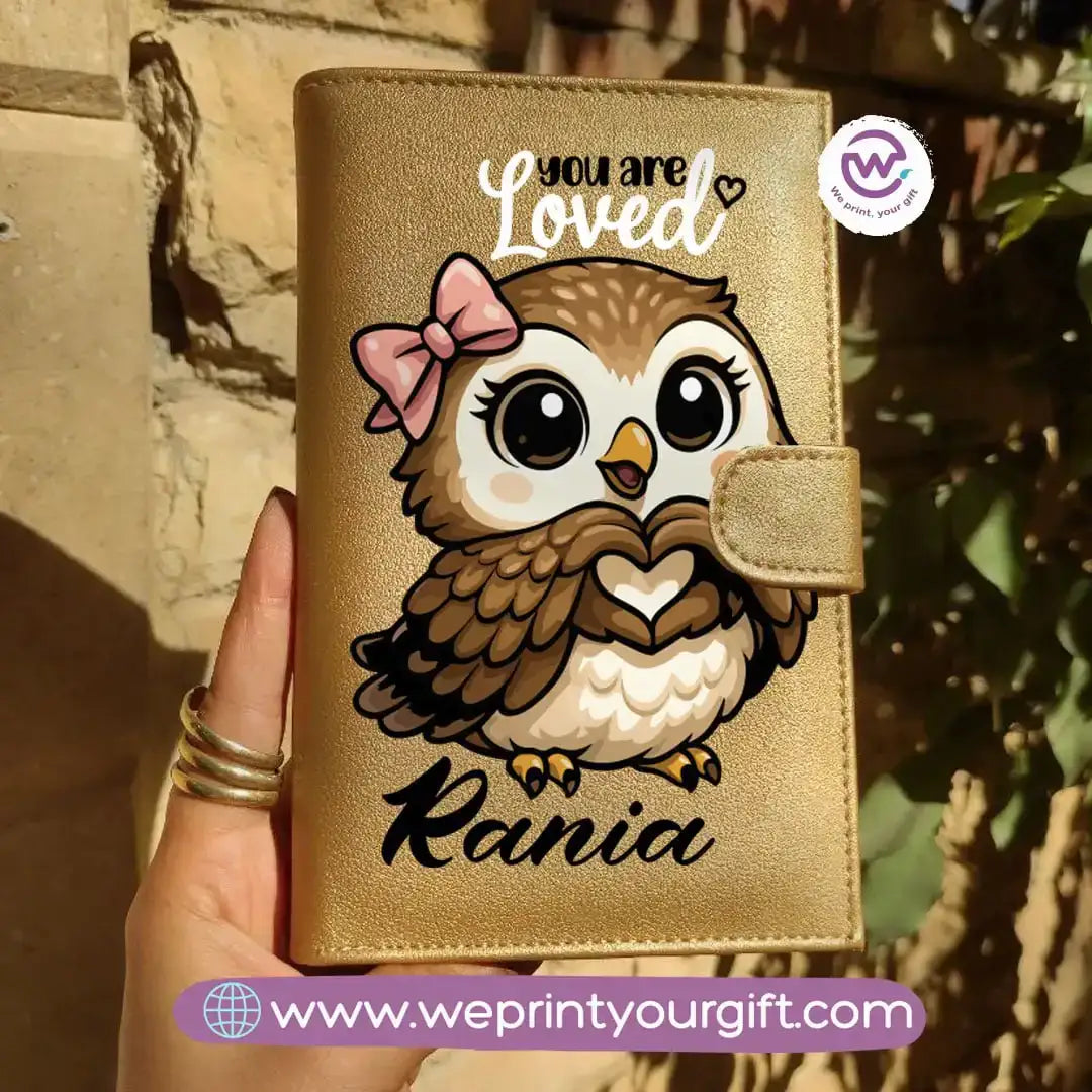 Leather Wallet for Women- Owl- Names - WE PRINT