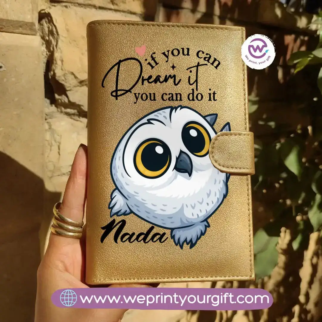 Leather Wallet for Women- Owl- Names - WE PRINT