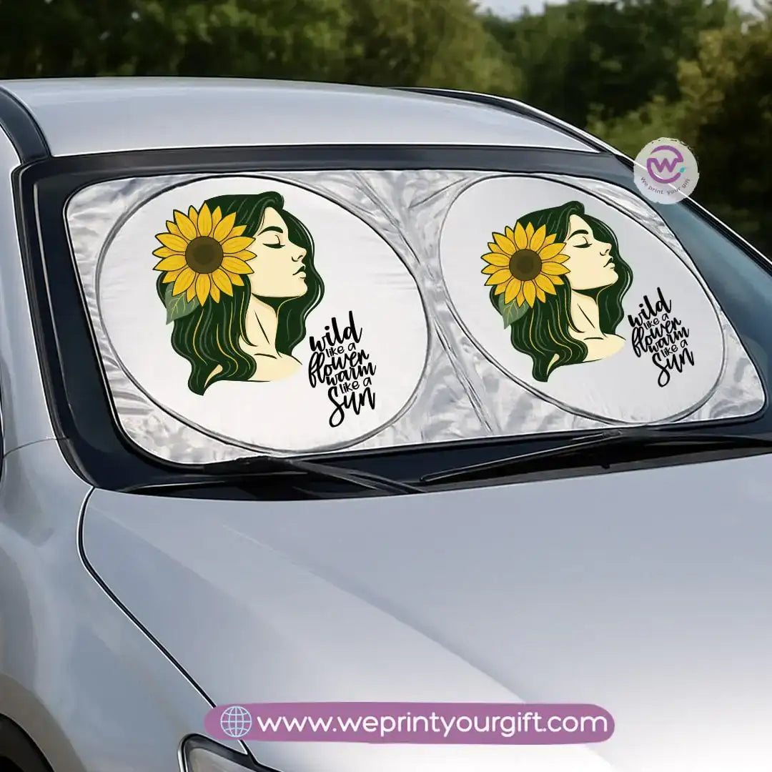 Front Car Sunshade- Sun flower - WE PRINT