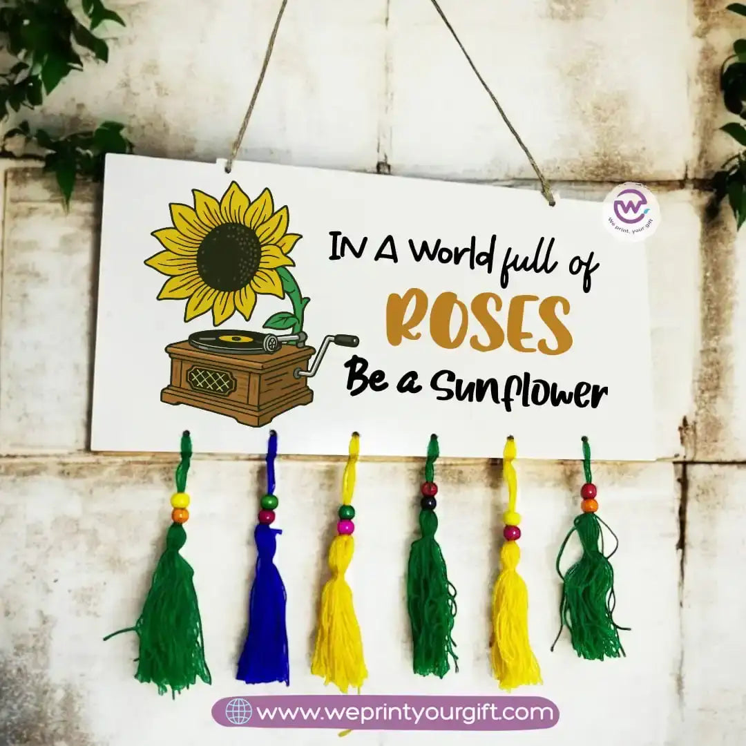 Wooden wall hanging- Sunflower - WE PRINT