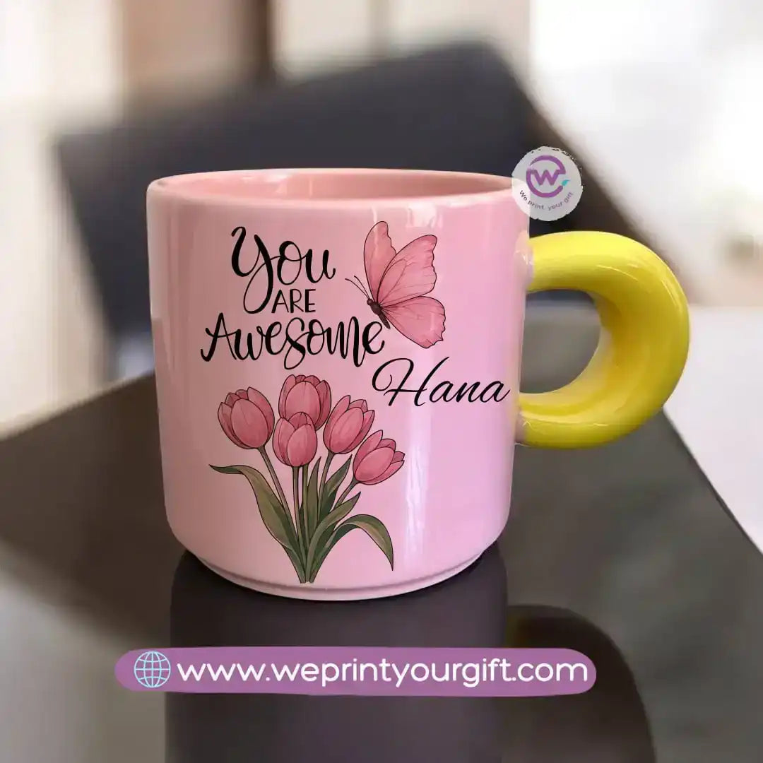 Round handle mug - Motivational designs