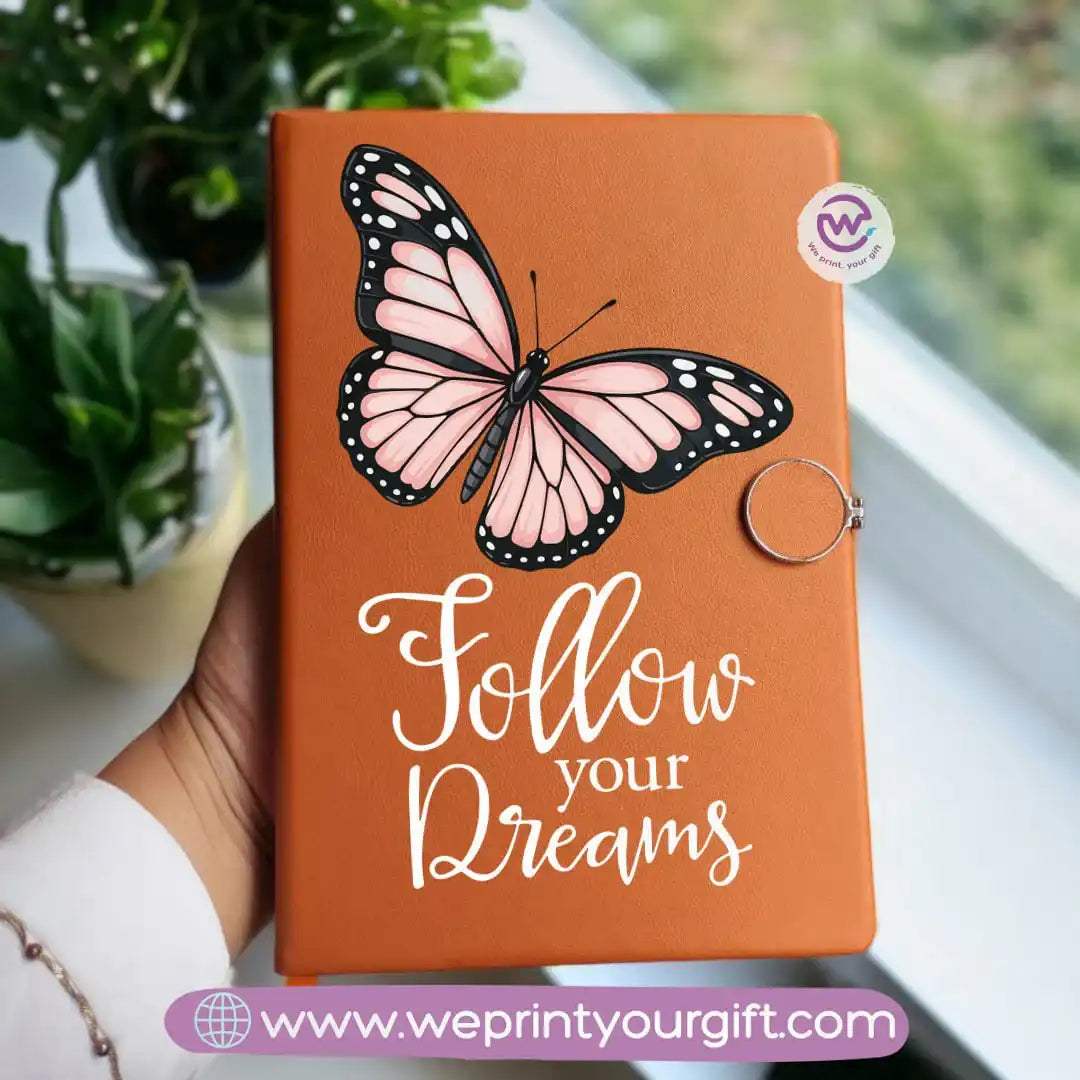 Custom notebook- Leather notebook- Floral