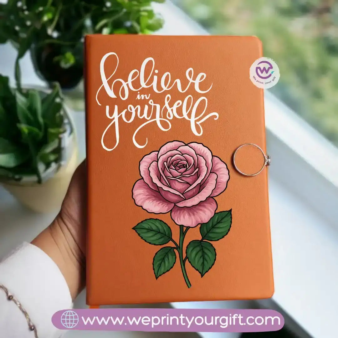 Custom notebook- Leather notebook- Floral - WE PRINT