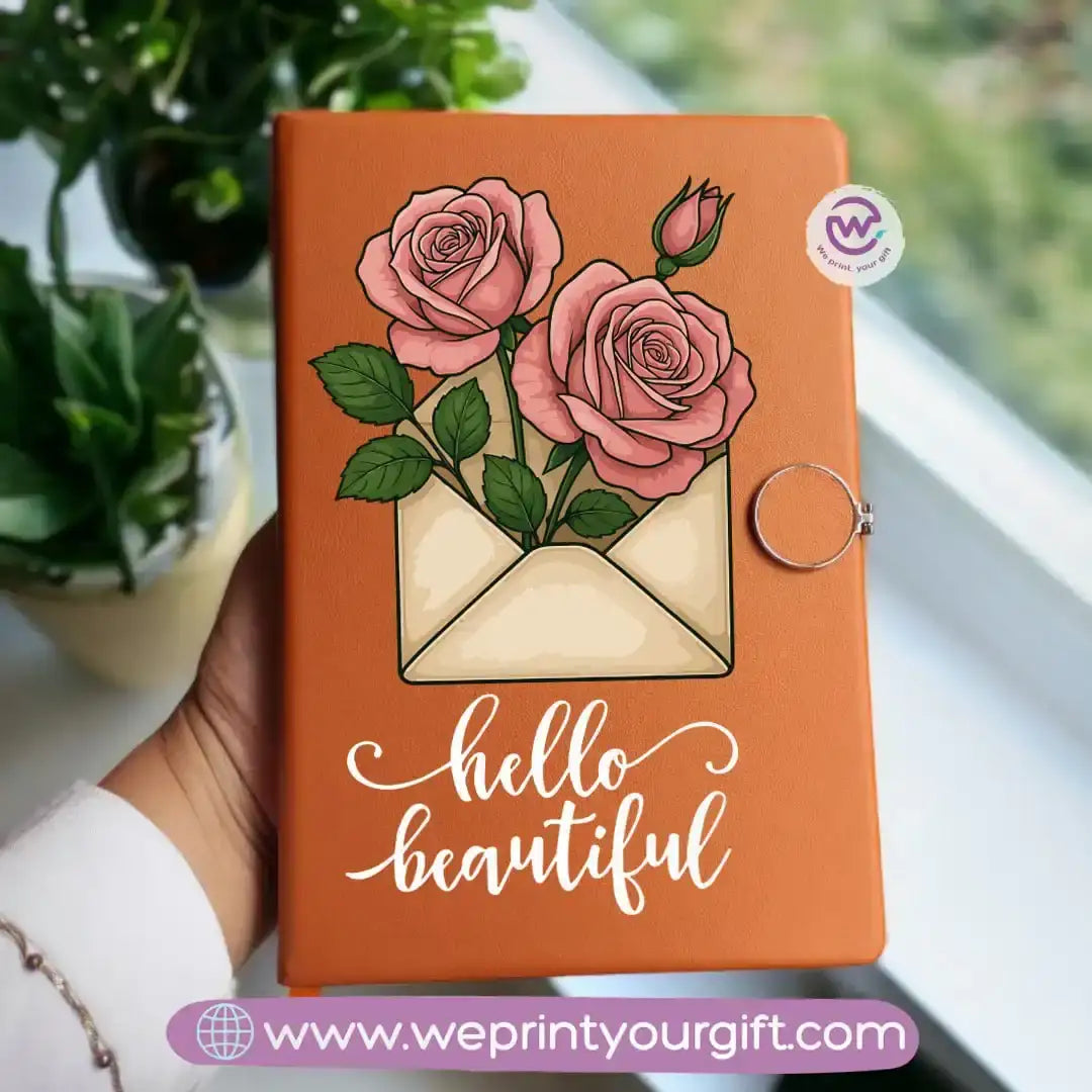 Custom notebook- Leather notebook- Floral - WE PRINT