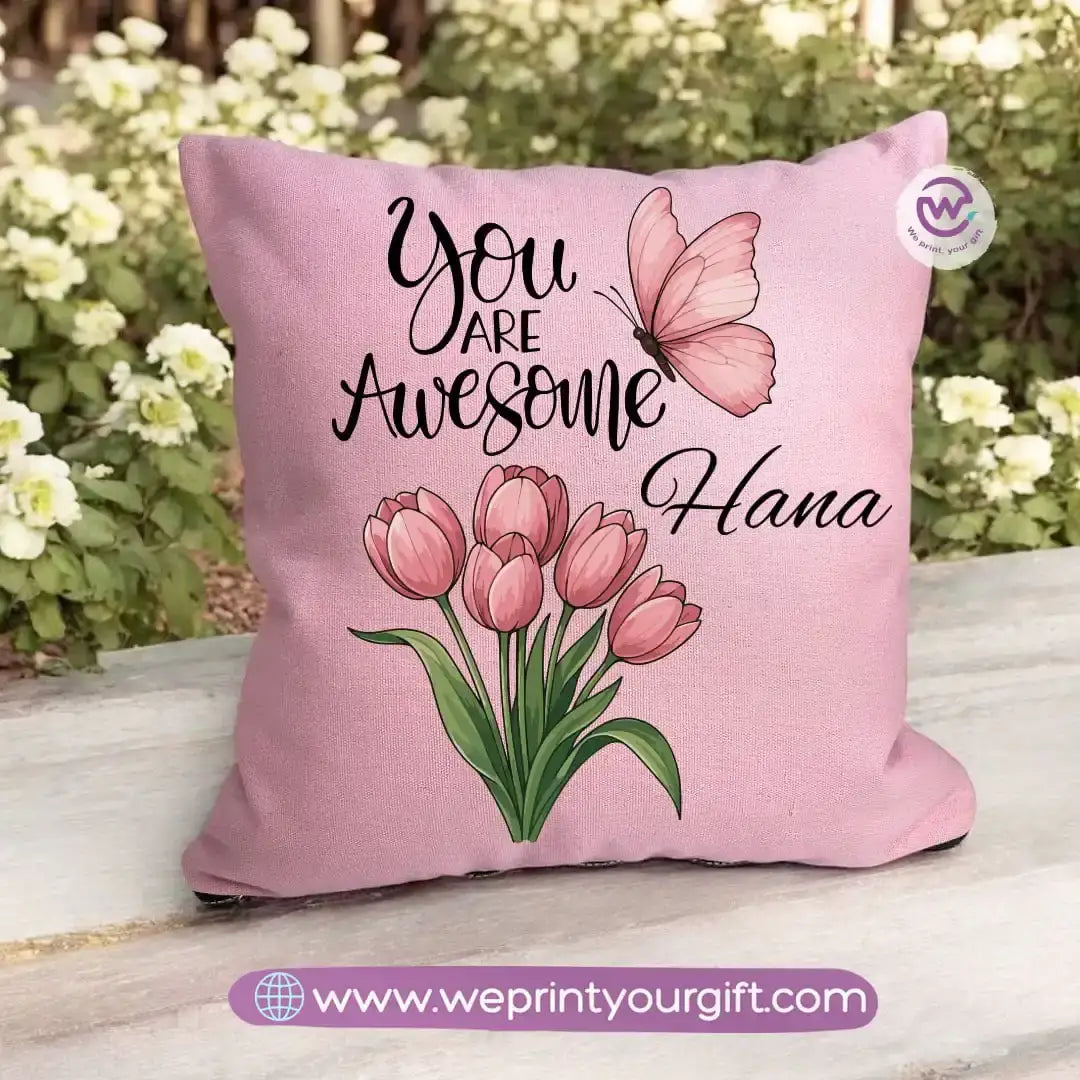 Square pillow- Motivation- Floral - WE PRINT