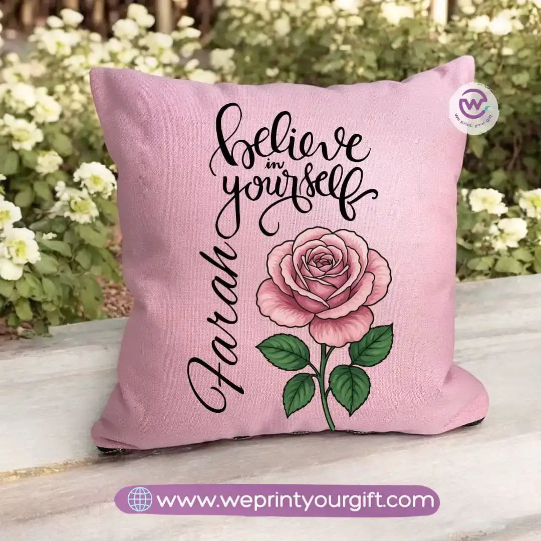 Square pillow- Motivation- Floral - WE PRINT
