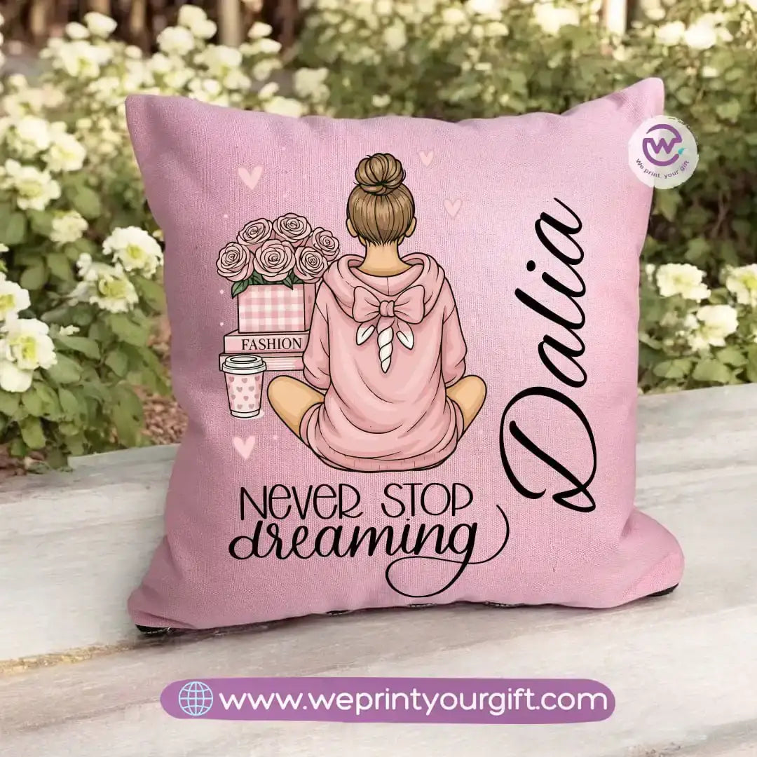 Square pillow- Motivation- Floral - WE PRINT