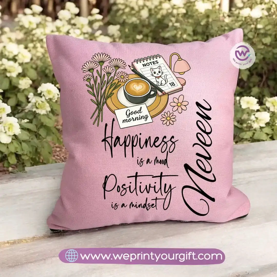 Square pillow- Motivation- Floral - WE PRINT