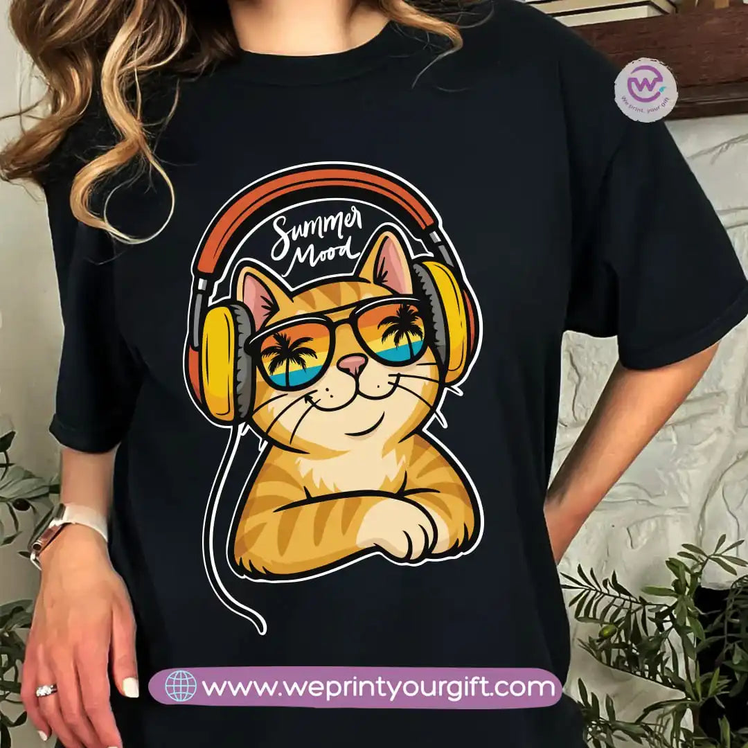 Printed T-shirt-Summer-Cats - WE PRINT