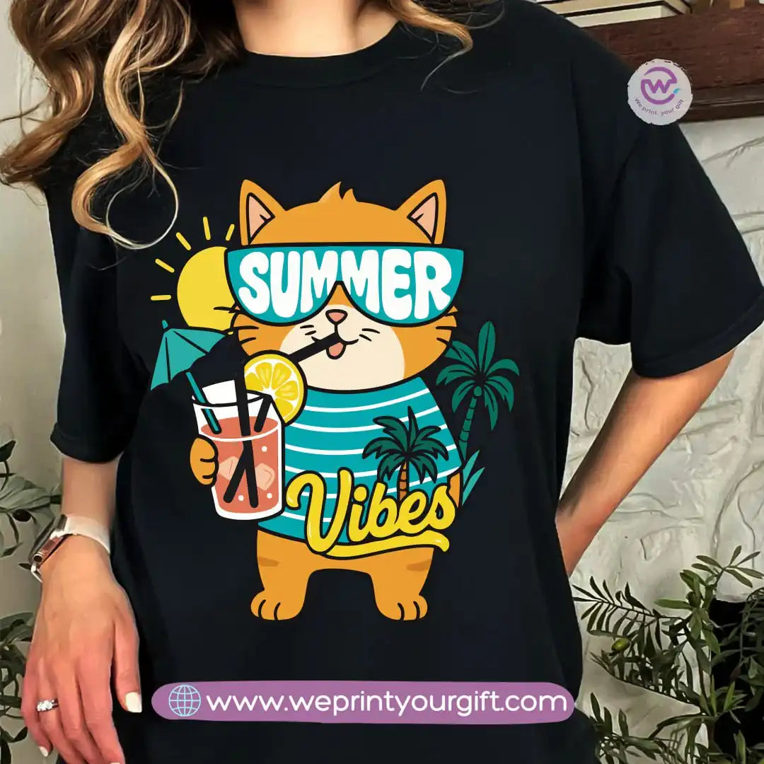 Printed T-shirt-Summer-Cats - WE PRINT