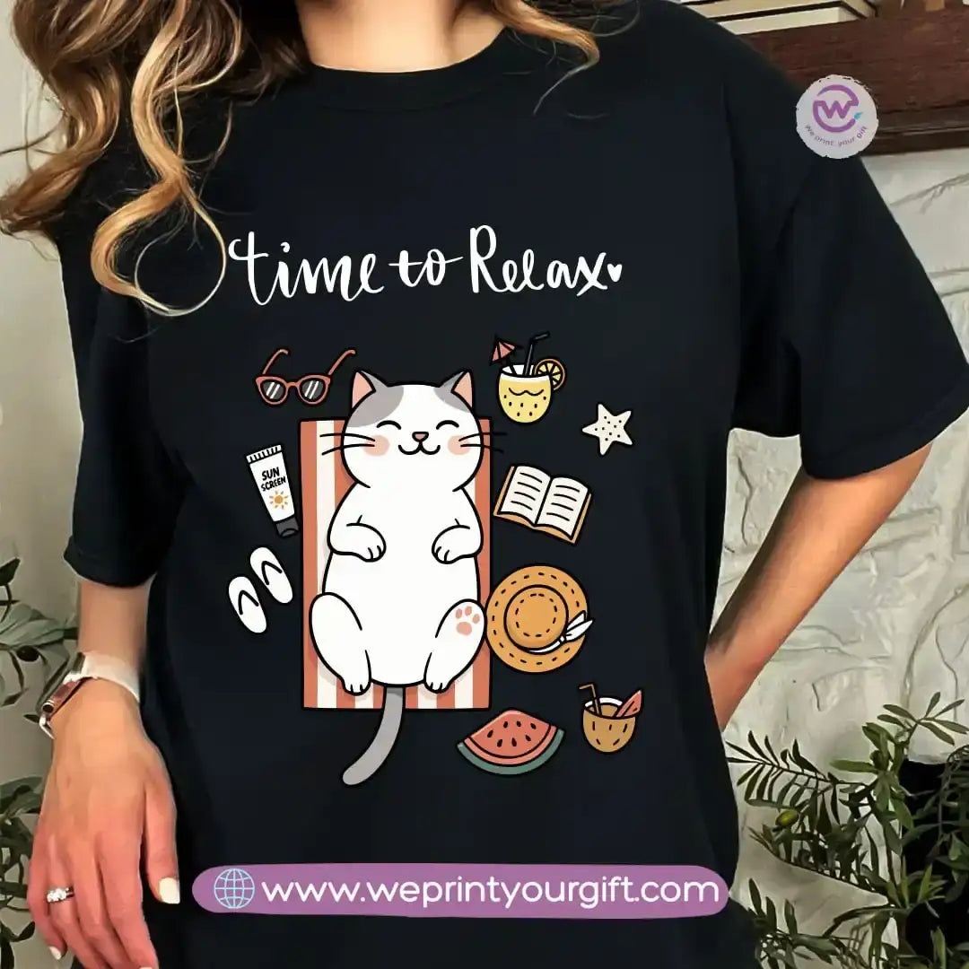 Printed T-shirt-Summer-Cats - WE PRINT