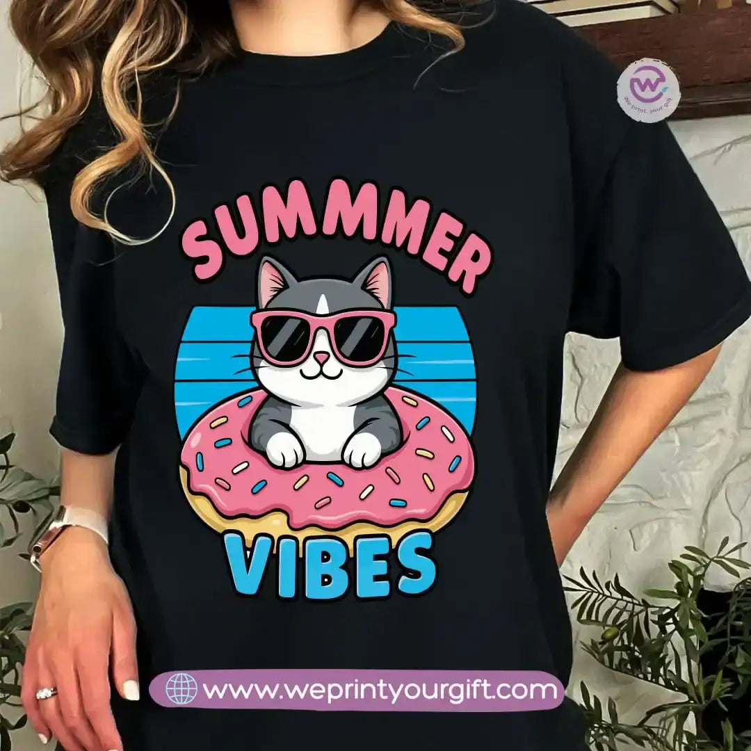 Printed T-shirt-Summer-Cats - WE PRINT