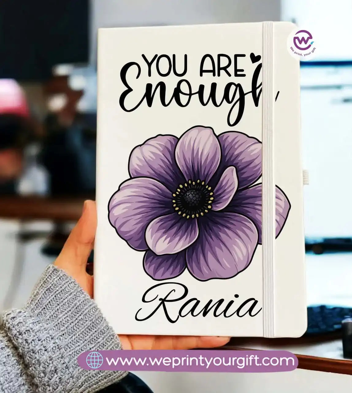 Personalized Notebook- Rubber notebook- Names