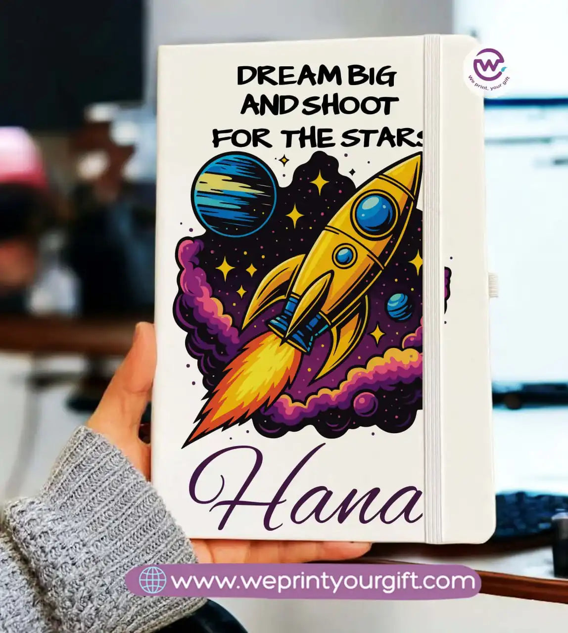 Personalized Notebook- Rubber notebook- Names