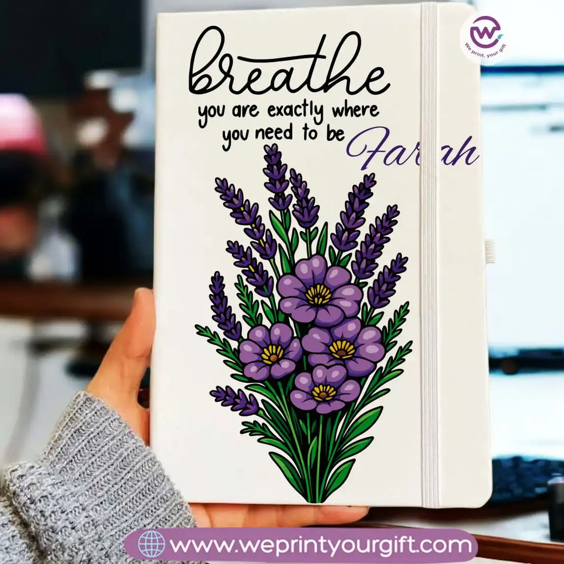 Personalized Notebook- Rubber notebook- Names