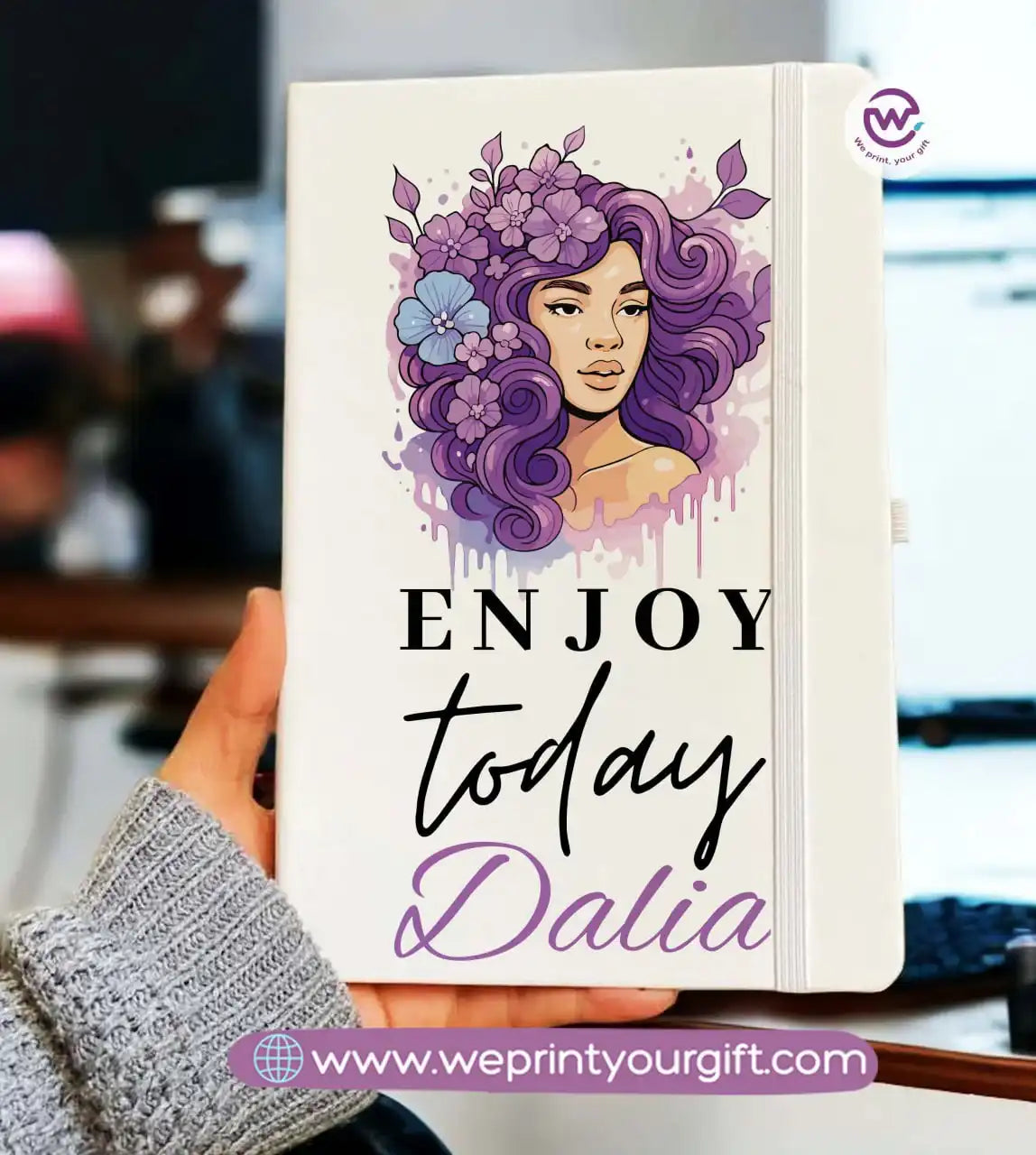 Personalized Notebook- Rubber notebook- Names