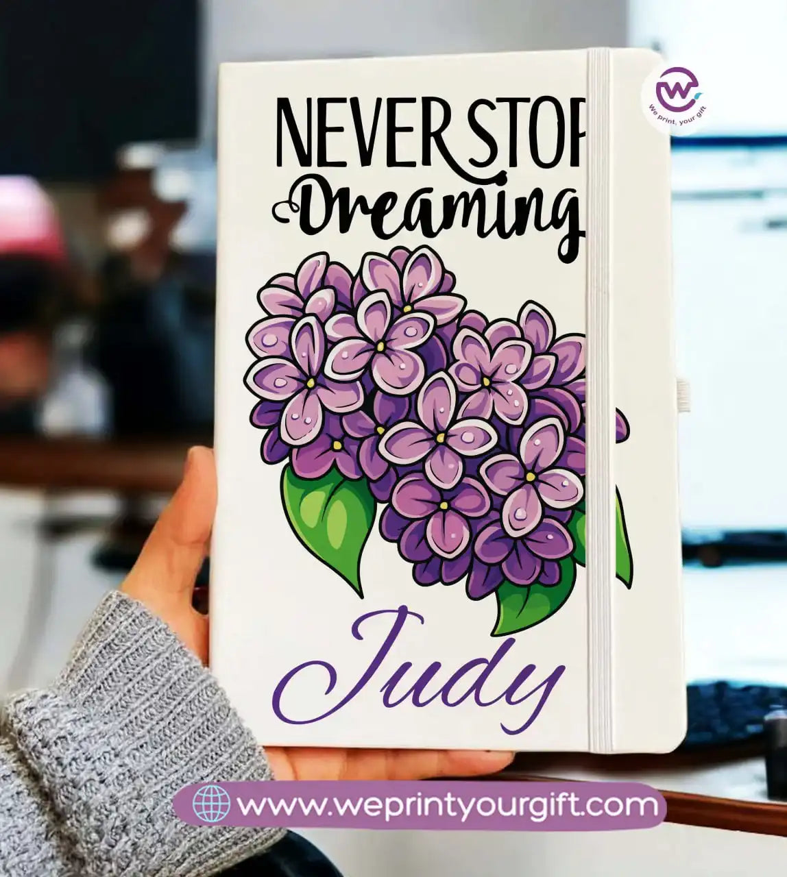 Personalized Notebook- Rubber notebook- Names