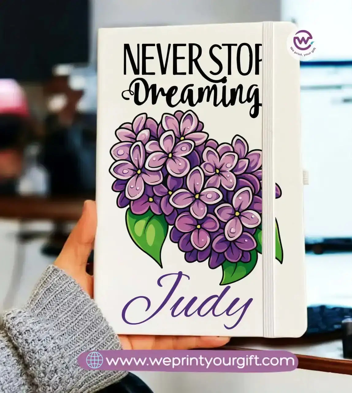 Personalized Notebook- Rubber notebook- Names - WE PRINT