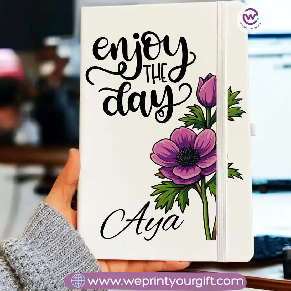 Personalized Notebook- Rubber notebook- Names