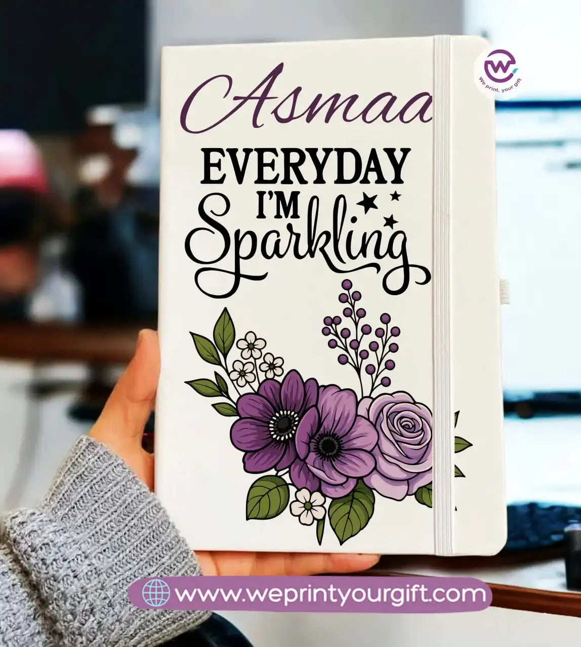 Personalized Notebook- Rubber notebook- Names