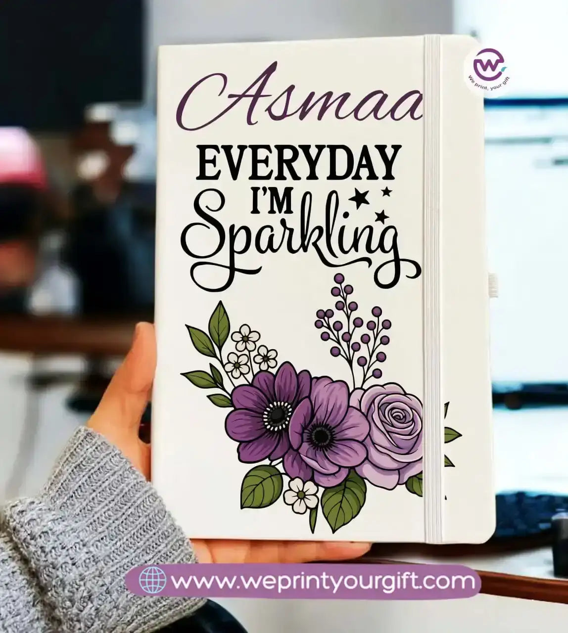 Personalized Notebook- Rubber notebook- Names - WE PRINT