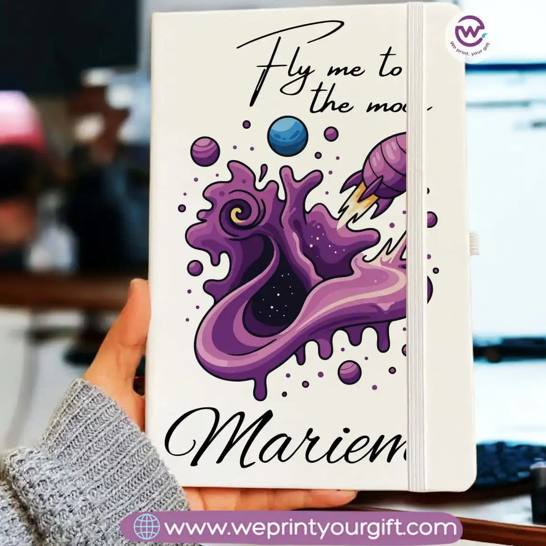 Personalized Notebook- Rubber notebook- Names