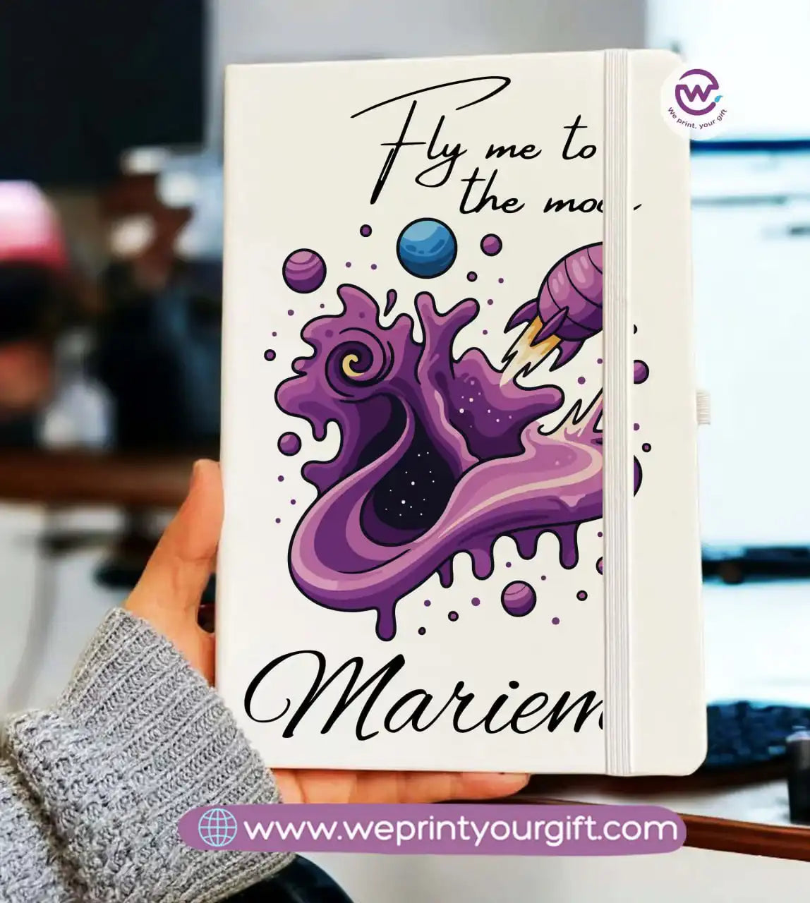 Personalized Notebook- Rubber notebook- Names