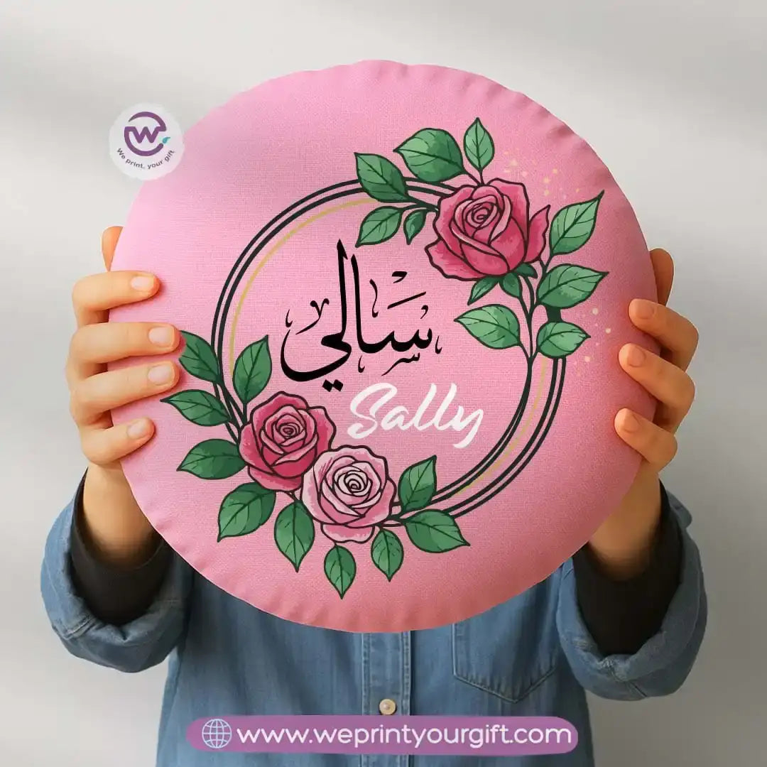 Personalized cushion-Round cushion- Names - WE PRINT