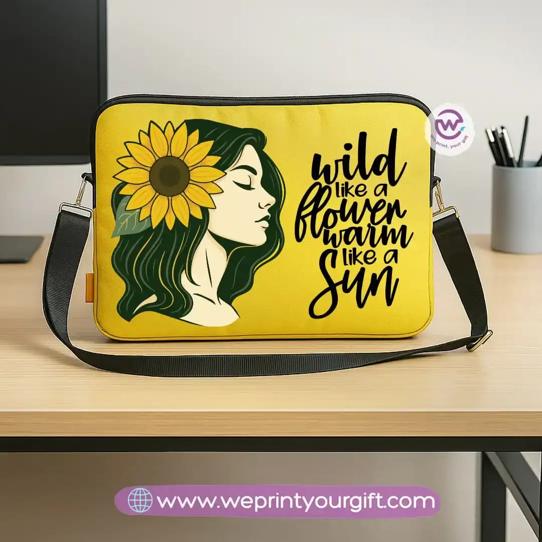 Fabric laptop sleeve- Sunflower - WE PRINT