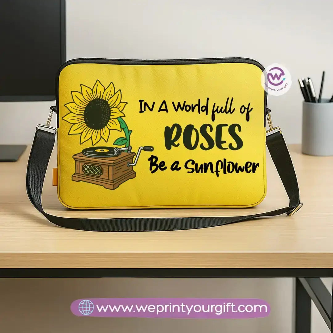 Fabric laptop sleeve- Sunflower - WE PRINT