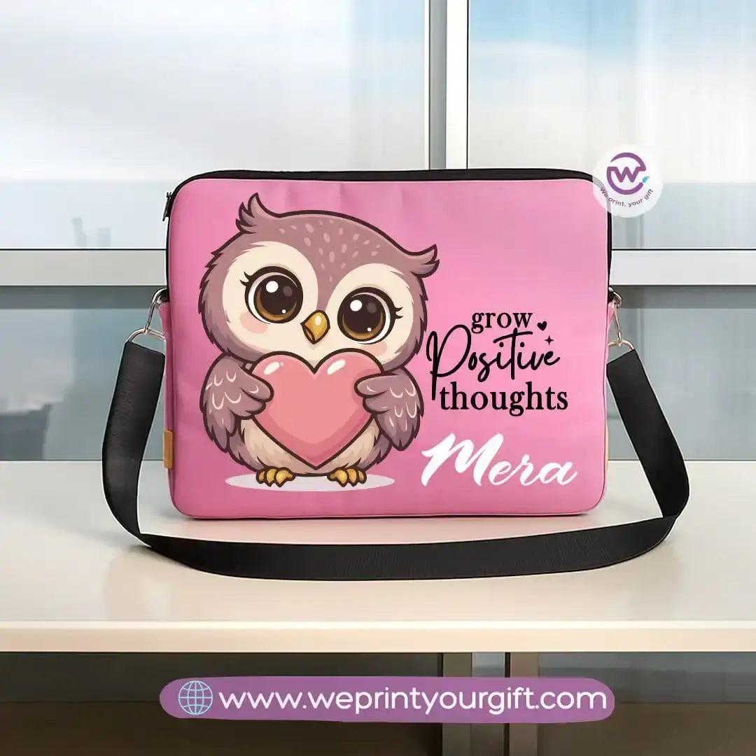Fabric laptop sleeve-Owl- Names - WE PRINT