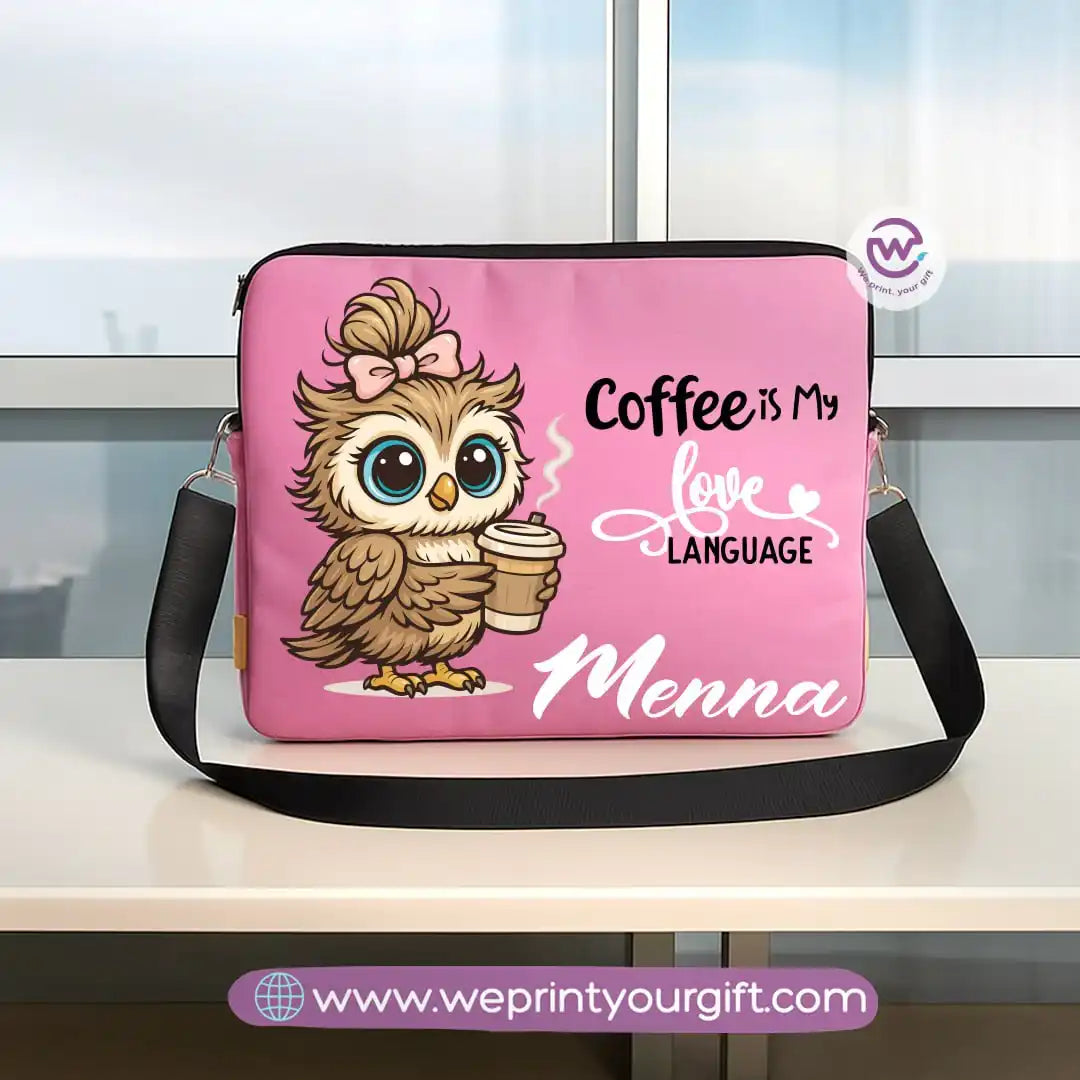 Fabric laptop sleeve-Owl- Names