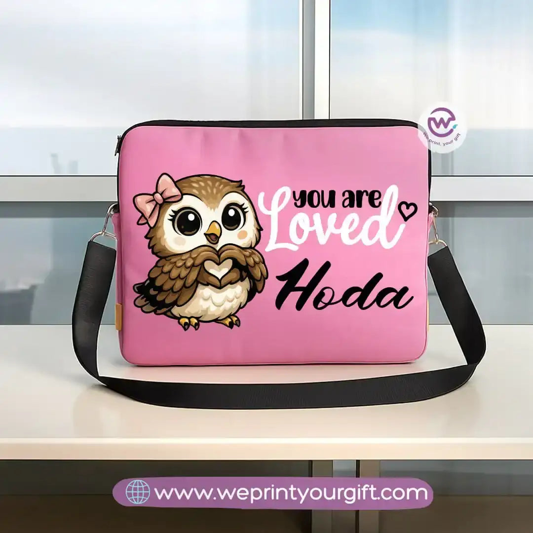 Fabric laptop sleeve-Owl- Names - WE PRINT