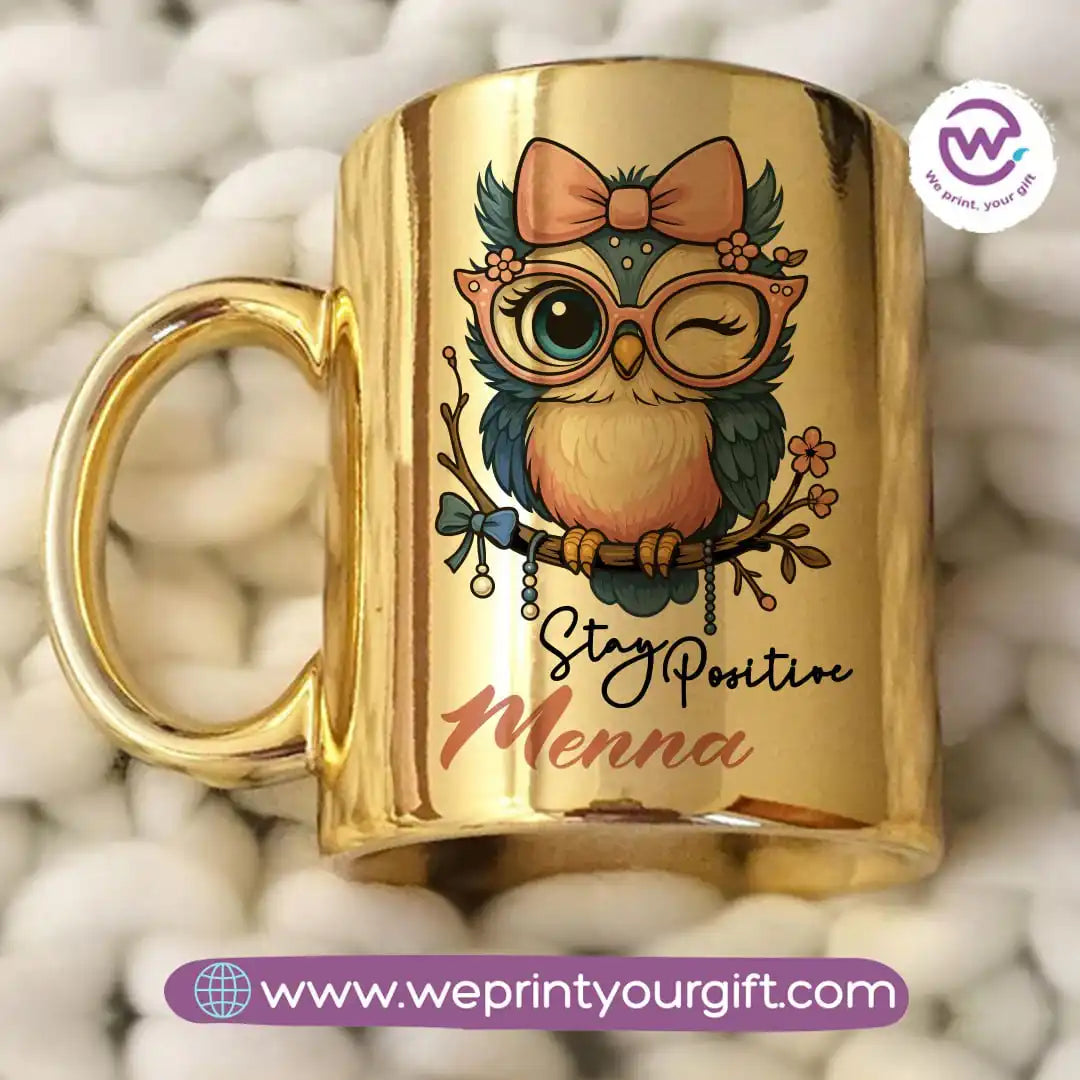 Mirror ceramic mug- Owl