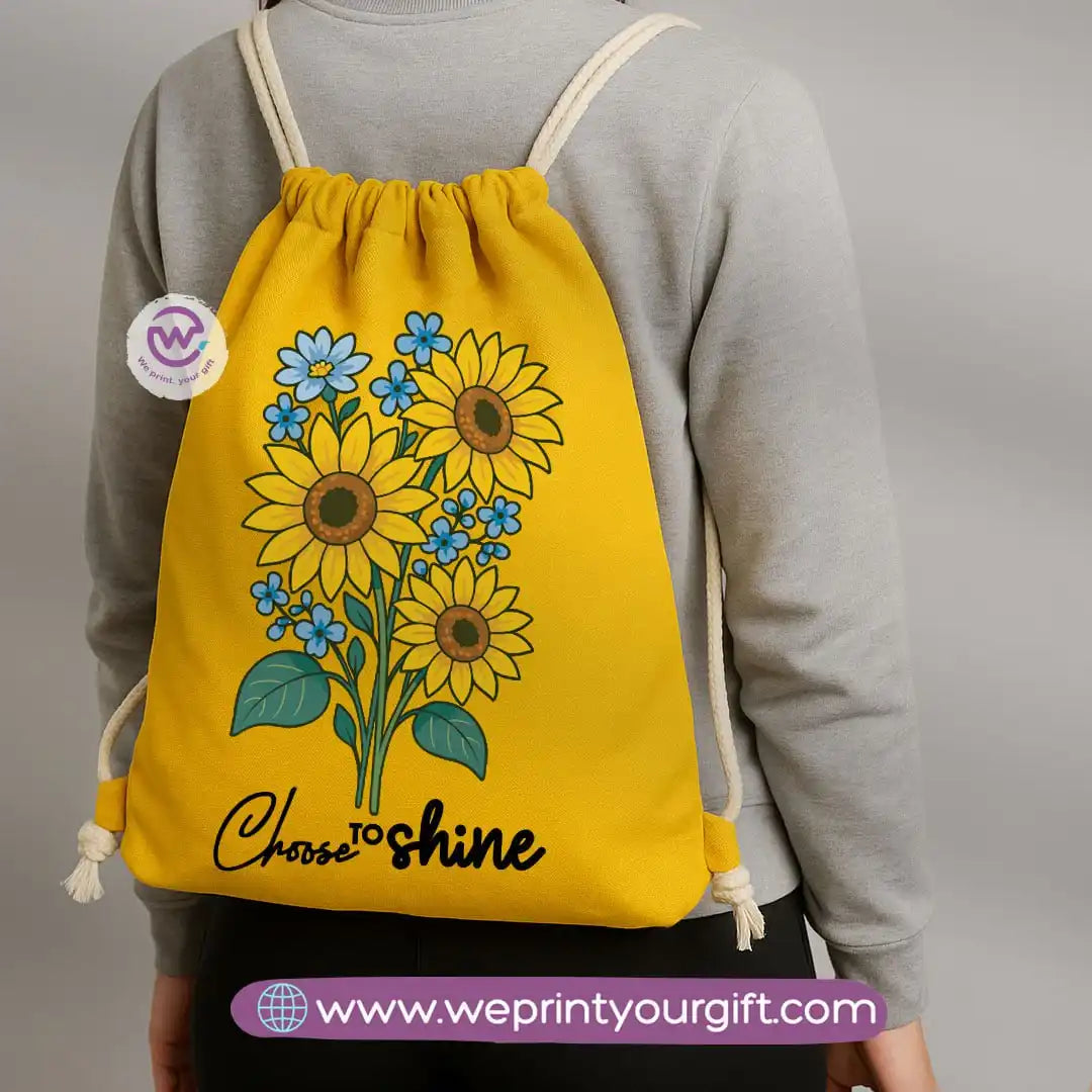 Custom Drawstring bag- Sunflower
