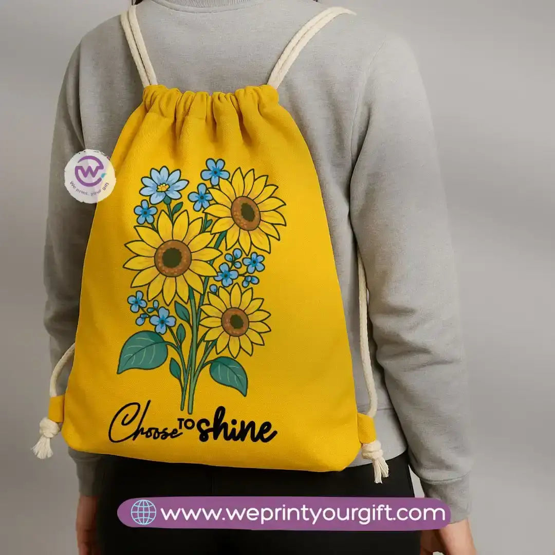 Custom Drawstring bag- Sunflower - WE PRINT