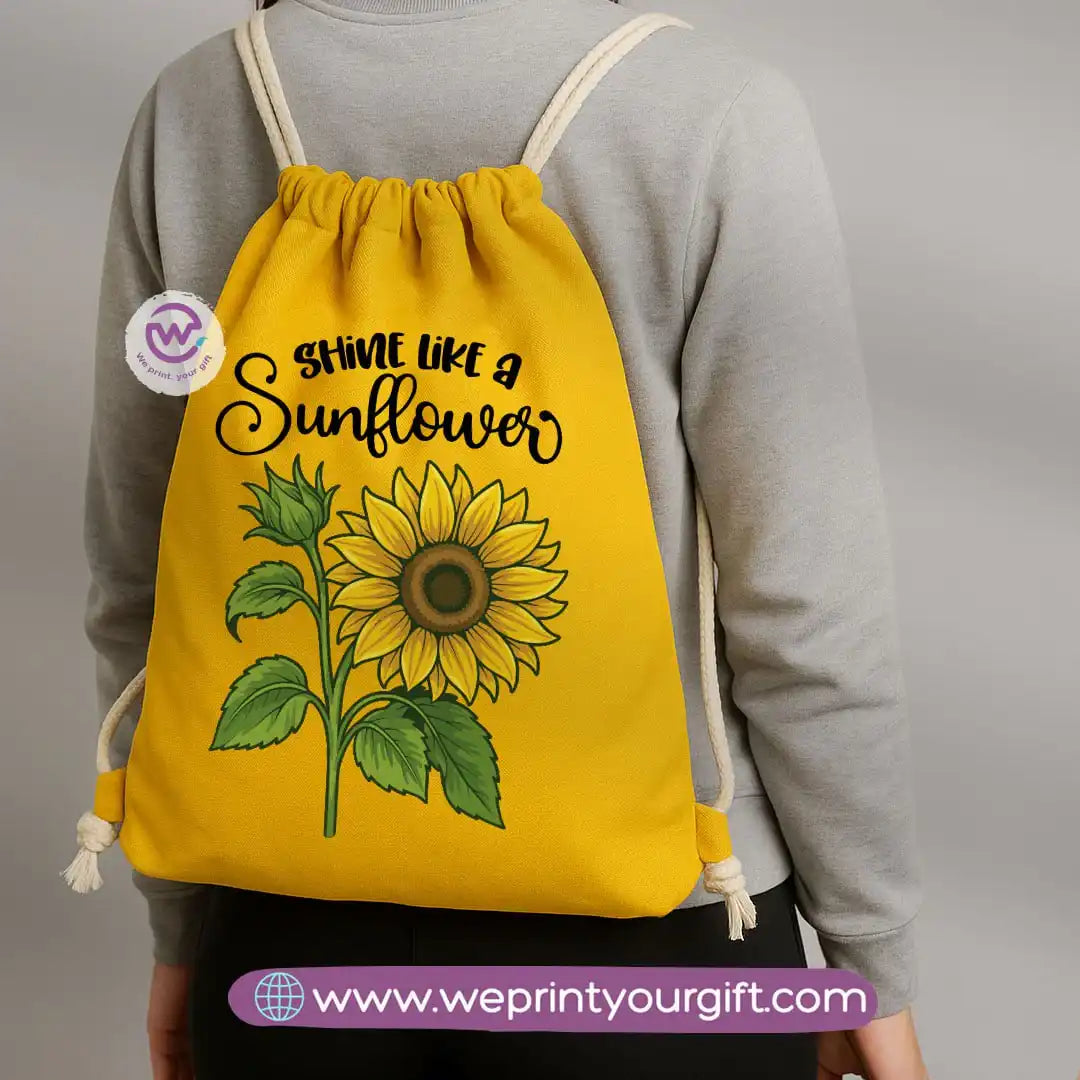 Custom Drawstring bag- Sunflower