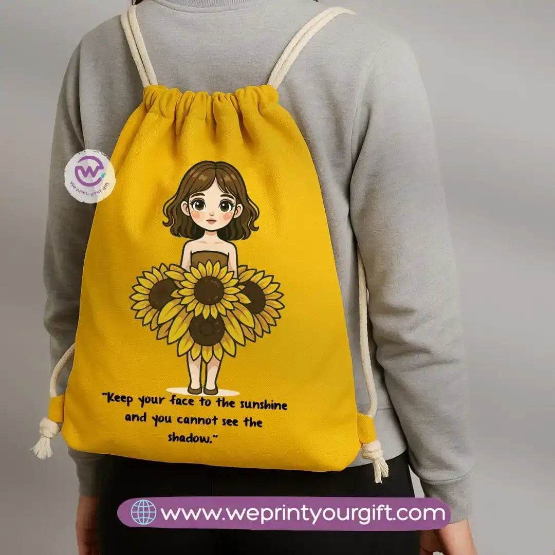 Custom Drawstring bag- Sunflower - WE PRINT