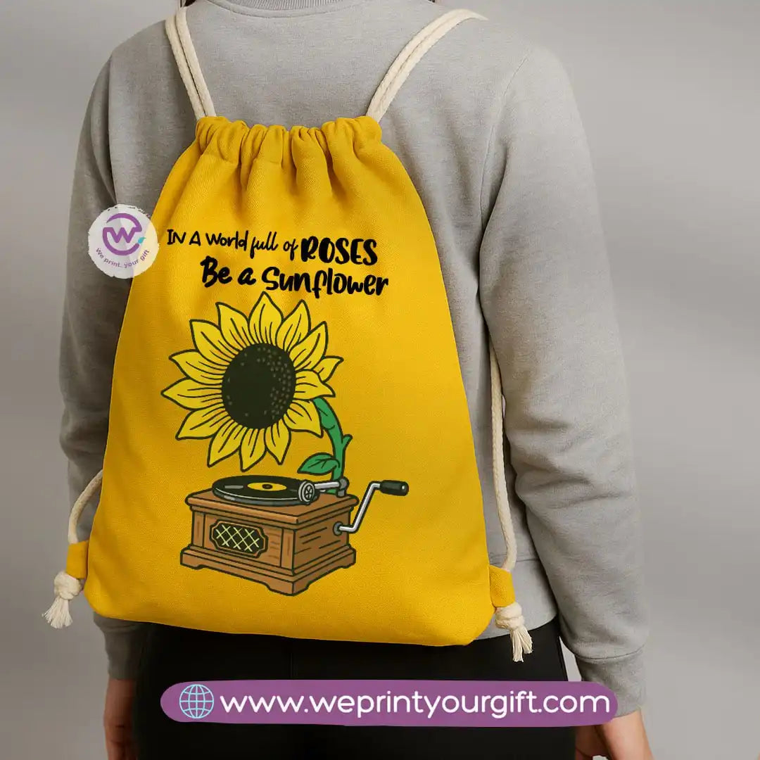 Custom Drawstring bag- Sunflower