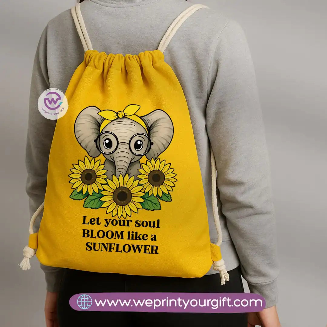 Custom Drawstring bag- Sunflower