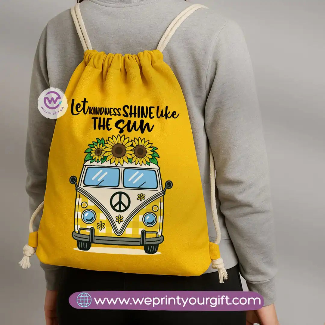 Custom Drawstring bag- Sunflower
