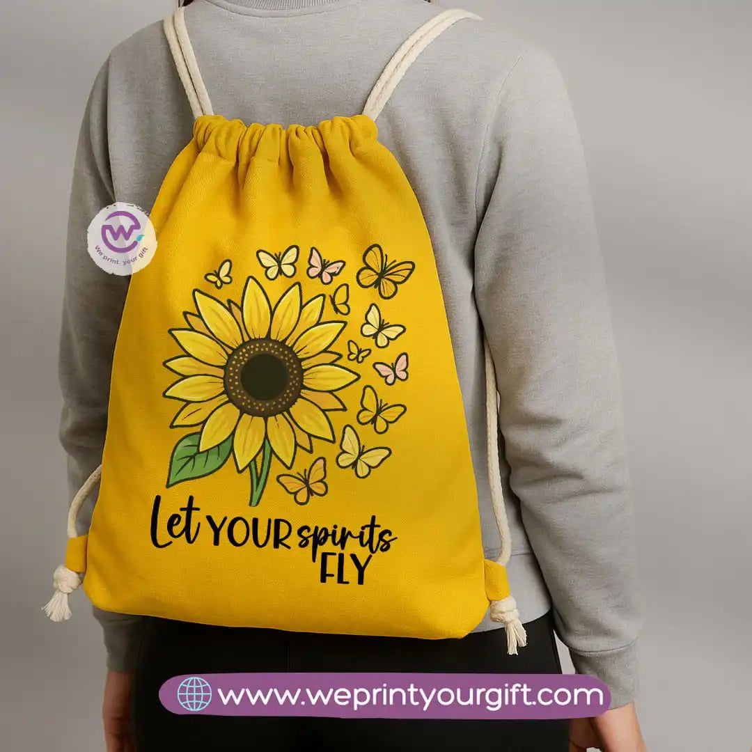 Custom Drawstring bag- Sunflower