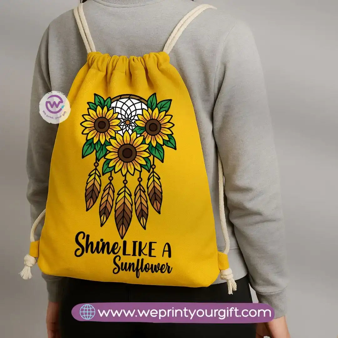 Custom Drawstring bag- Sunflower - WE PRINT