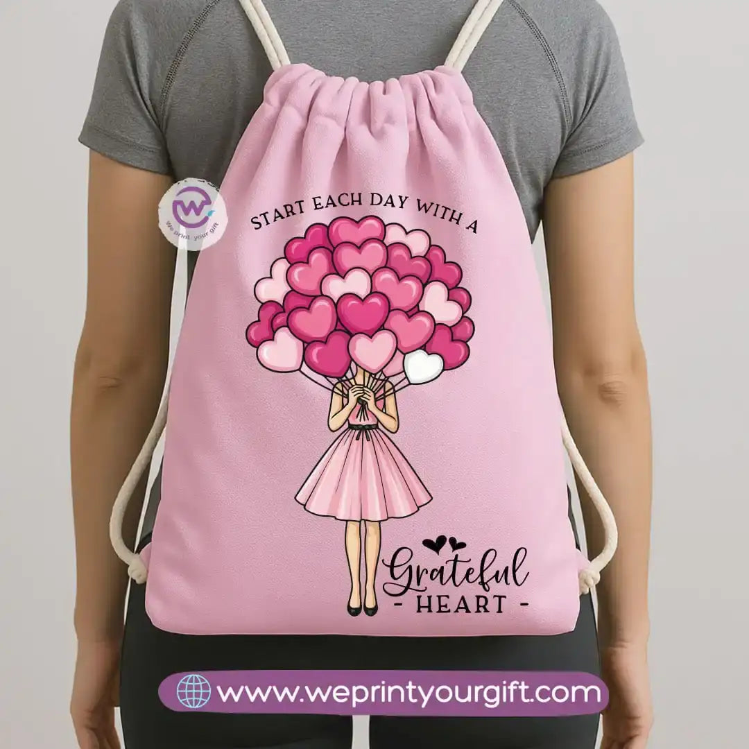 Drawstring Bag-Motivation and floral - WE PRINT