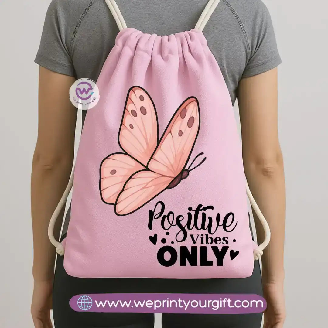 Drawstring Bag-Motivation and floral - WE PRINT