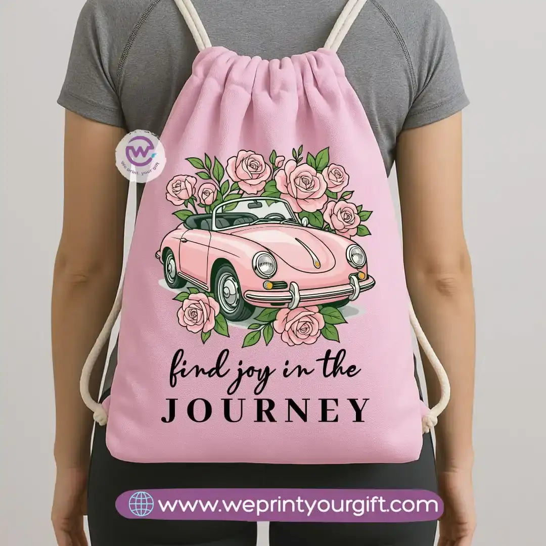 Drawstring Bag-Motivation and floral - WE PRINT