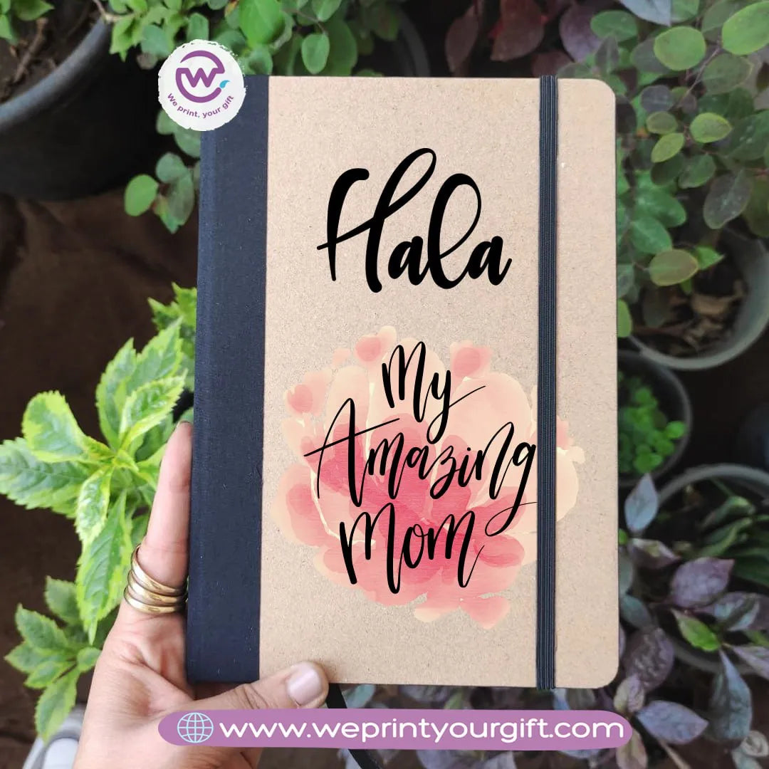 Custom Notebook-Elastic band notebook- Mom designs